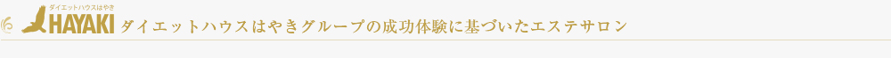 ダイエットハウスはやきグループの成功体験に基づいたエステサロン