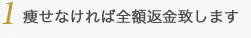 痩せなければ全額返金致します